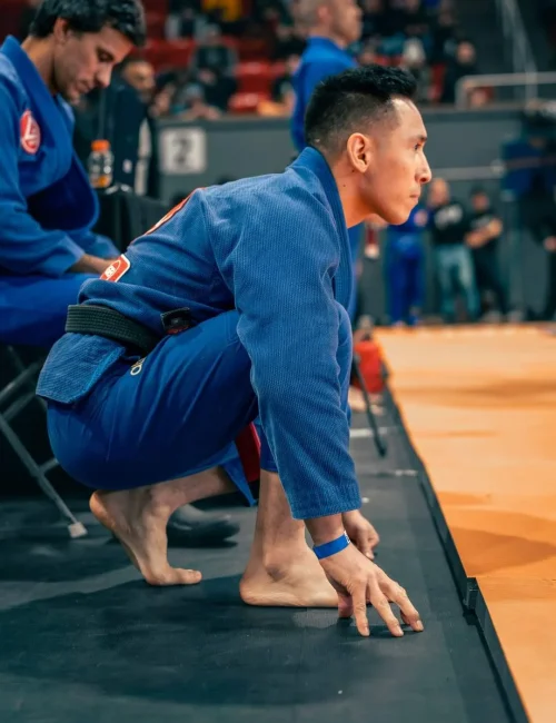 Athlete from GB Sainte-Anne focused before stepping in