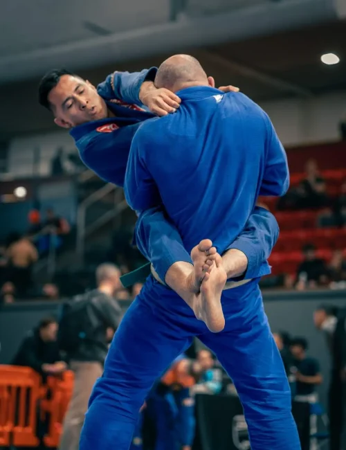 Adult GB athletes training submission control